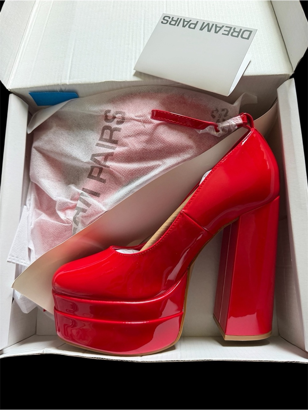 Red Patent Platform Mary Jane Heel Pumps women’s sz 6